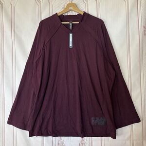 NikeSKIMS Airy V-Neck Oversized Long Sleeve Top Currant LS-LSL-8630W Size M NWT